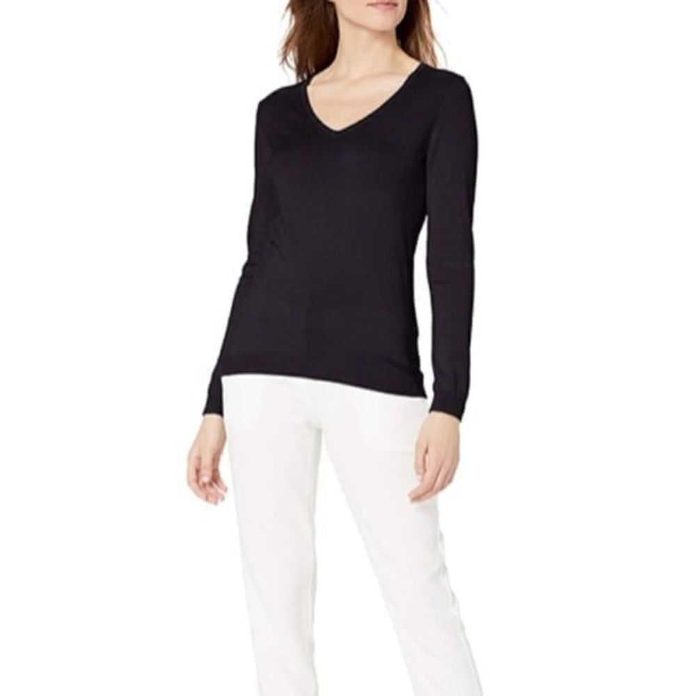 New Lark & Ro V Neck Pima Sweater XS